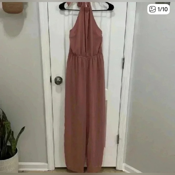 Charlotte Russe Blush/ mauve Elegant Halter Neck Jumpsuit, small - Picture 11 of 11